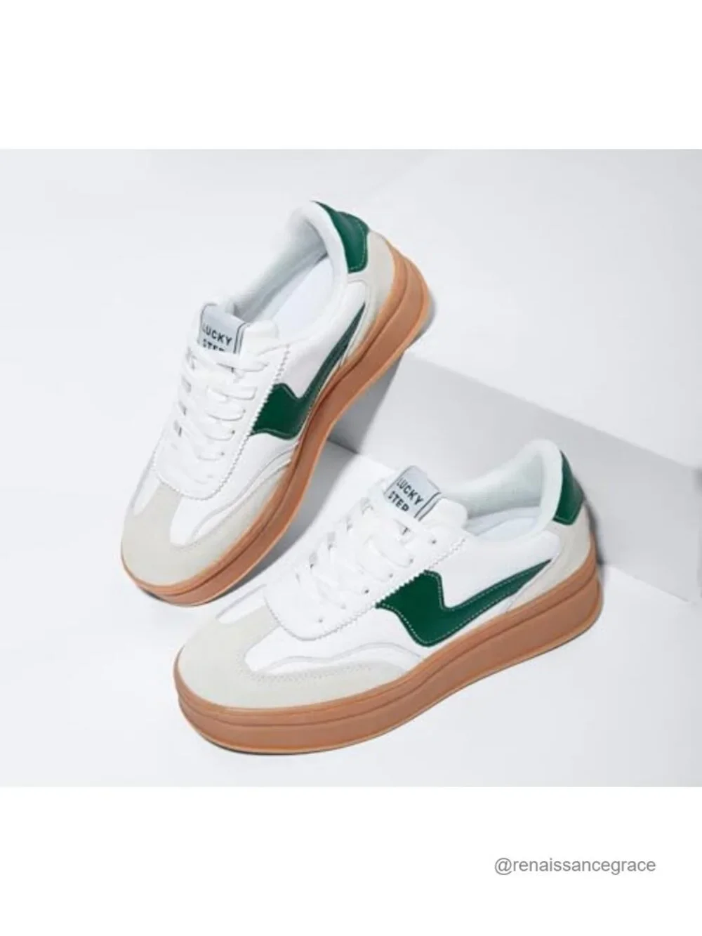 Women's Platform Sneakers Thick Sole Genuine Leather Suede Lace Up